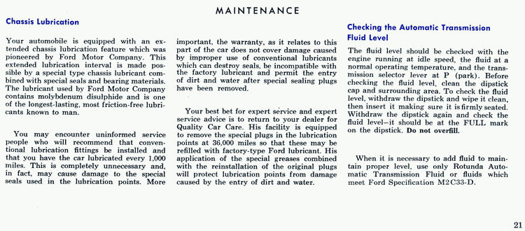 1965 Ford Owners Manual Page 8